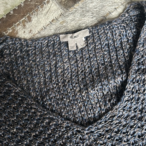 Helmut Lang Linen Knit Sweater Grey Blue Size Large - Picture 4 of 7